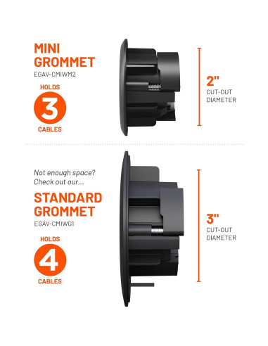 Ocultador de Cables ECHOGEAR Mini 2.5" (6.35 cm) Negro