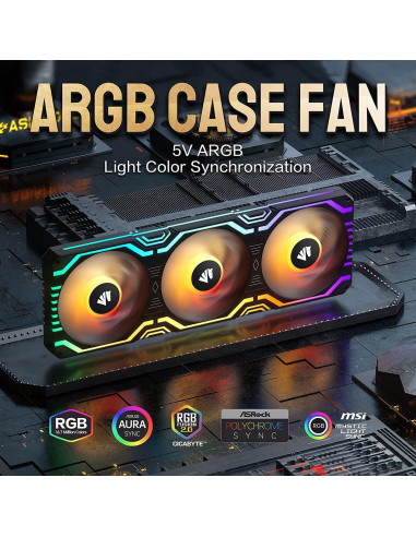 Ventilador RGB Asiahorse Matrix 360mm 56 LEDs PWM Silencioso