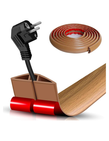 Cubierta de cable de piso autoadhesiva DBHXXMB 3,05 m madera marrón