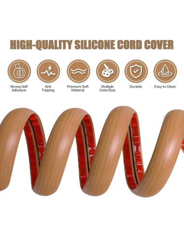 Cubierta de cable de piso autoadhesiva DBHXXMB 3,05 m madera marrón