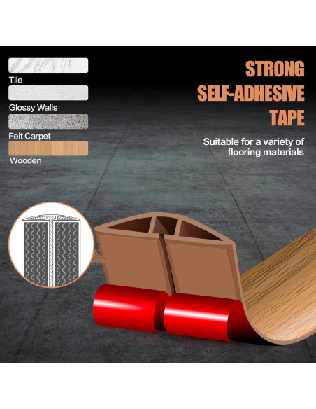 Cubierta de cable de piso autoadhesiva DBHXXMB 3,05 m madera marrón