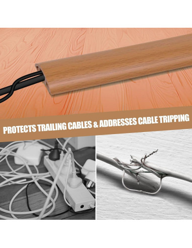 Cubierta de cable de piso autoadhesiva DBHXXMB 3,05 m madera marrón