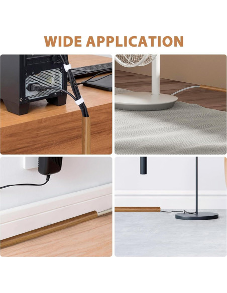 Cubierta de cable de piso autoadhesiva DBHXXMB 3,05 m madera marrón