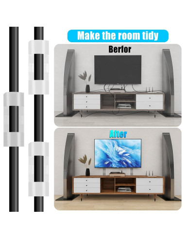 Clips de Cable Autoadhesivos XHF 50pcs Medianos Blancos