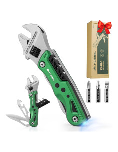 FLISSA Llave Multifuncional 13-en-1 con Luz LED Verde