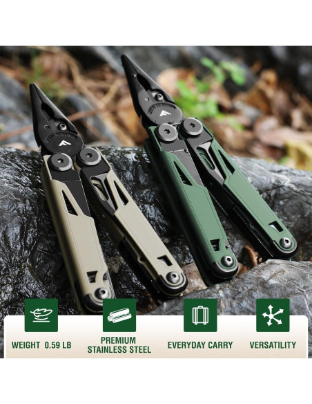 Multiherramienta FLISSA 15-en-1 Acero Inoxidable Verde