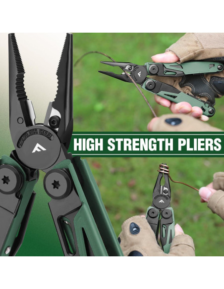 Multiherramienta FLISSA 15-en-1 Acero Inoxidable Verde