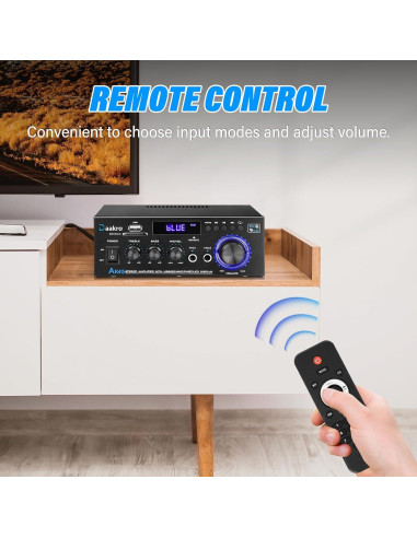 Amplificador de Audio Estéreo Daakro AK45 300W Bluetooth 5.0