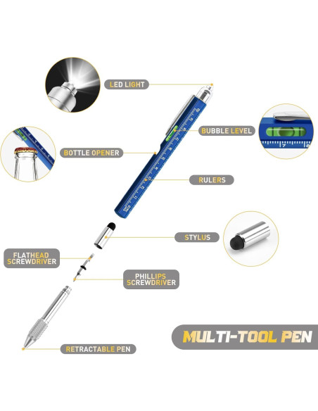 Bolígrafo Multiherramienta GLOPUS 9 en 1 Azul