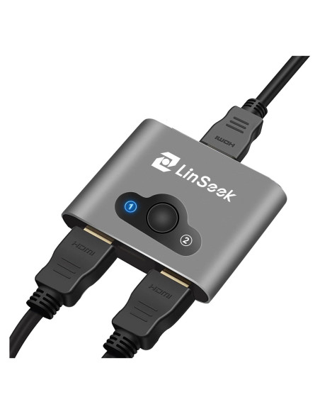Conmutador HDMI 8K LinSeek 2 en 1 Salida Gris Espacial