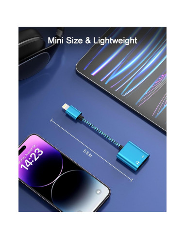 Adaptador 2-en-1 Lightning a 3.5mm + Carga para iPhone