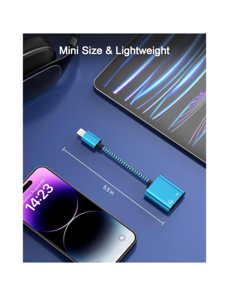 Adaptador 2-en-1 Lightning a 3.5mm + Carga para iPhone