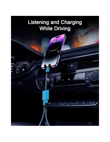 Adaptador 2-en-1 Lightning a 3.5mm + Carga para iPhone