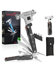 Multitool ZUZUAN 18 en 1, Alicates Acero Inoxidable Negro