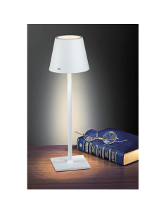 Lámpara de Mesa LED Cilio Sole Blanca, Regulable, 35.56 cm 2
