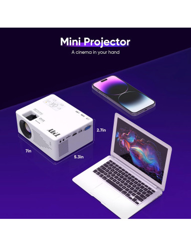 Proyector Mini TMY V78 Full HD 1080P con WiFi y Trípode