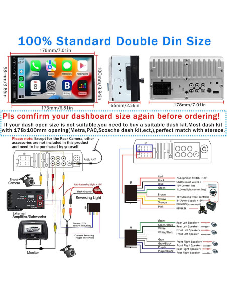 Estéreo de coche Leadfan X5W 7" Carplay y Android Auto