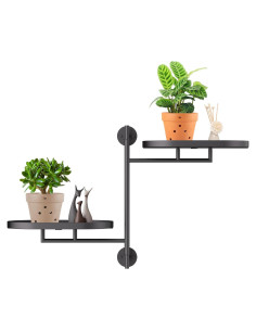 Estante de Ventana Rotativo YFFSRJDJ 2 Niveles Negro