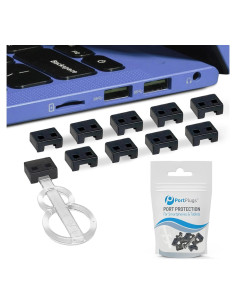 Tapones USB-A PortPlugs SecureLock - Protección de Datos 10 Pzs