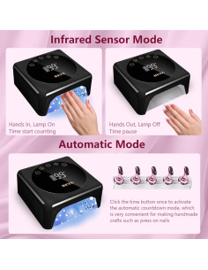 Lámpara de Uñas LED Inalámbrica BETE 78W con Sensor y LCD 2