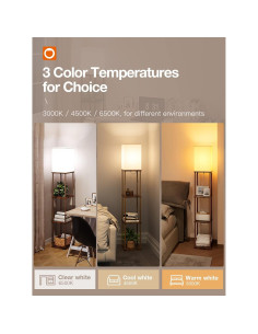 Lámpara de Pie addlon 4 Niveles con Bombilla LED 3CCT - Marrón 2