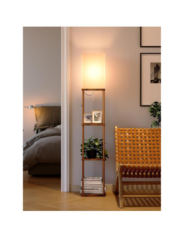 Lámpara de Pie addlon 4 Niveles con Bombilla LED 3CCT - Marrón