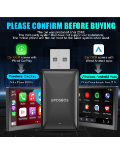 Adaptador Inalámbrico 2 en 1 UPOSBOS para CarPlay y Android Auto 2