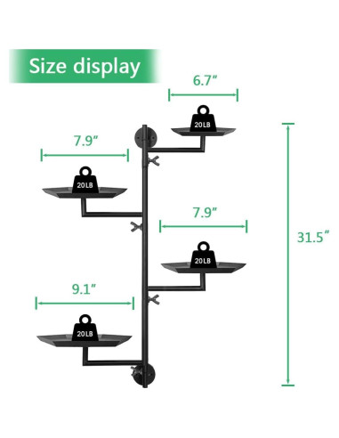 Soporte de Plantas FT HITA 4 Niveles Negro Diamante