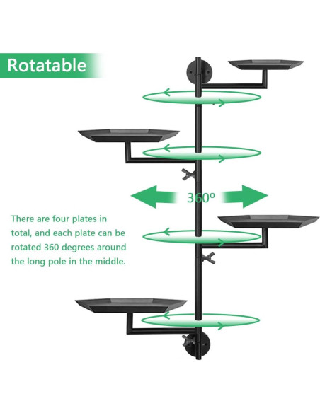 Soporte de Plantas FT HITA 4 Niveles Negro Diamante