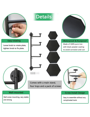 Soporte de Plantas FT HITA 4 Niveles Negro Diamante