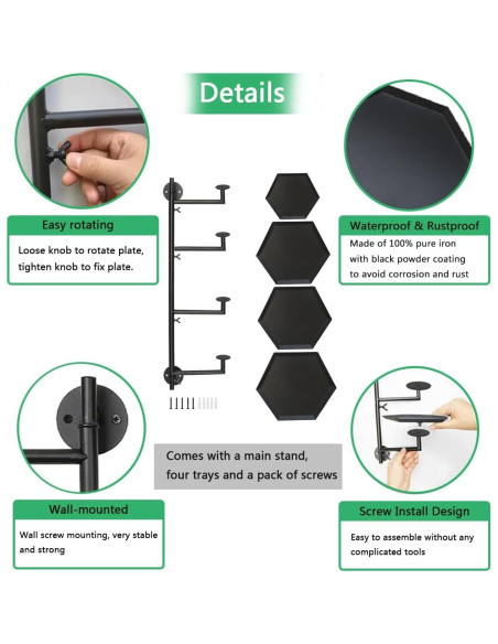 Soporte de Plantas FT HITA 4 Niveles Negro Diamante