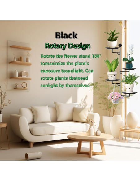 Soporte de Plantas FT HITA 4 Niveles Negro Diamante