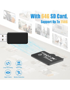 Cámara de Seguridad TBYEPJU 1080p con Visión Nocturna 2