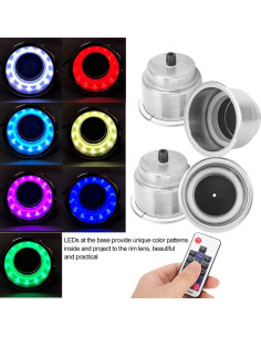 Soporte para Taza LED Ejoyous 4 Pcs Acero Inoxidable RGB 2