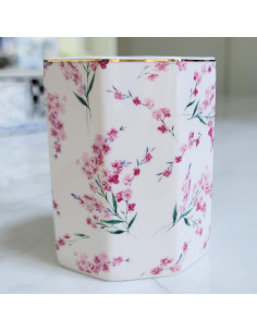 Soporte para Lápices LEAZUL Cerámica Floral Rosa 10 cm 2