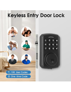 Cerradura Inteligente HISUEKIG con Teclado y Alarma 2