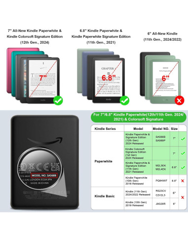 Funda Fintie para Kindle Paperwhite 2024/2021 - Negro