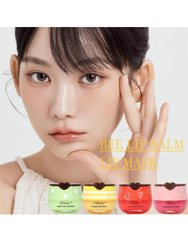 Bálsamo Labial de Abeja Deepmind 4 PCS Hidratante Natural