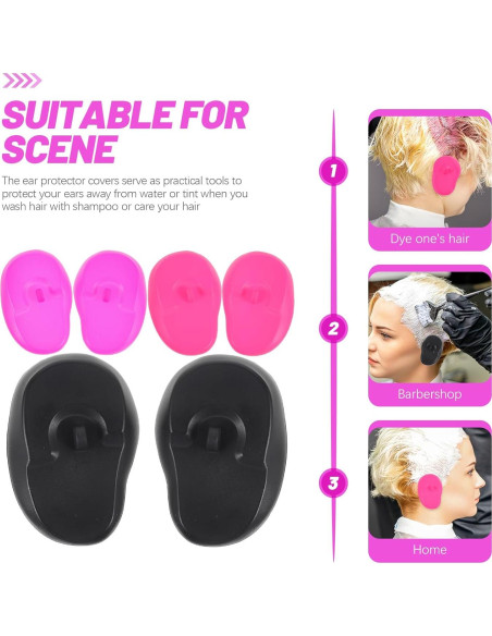 Protectores de Orejas Beavorty para Tinte de Cabello 3 Pares