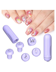 Set de bolígrafo de estampado de uñas MOLILO 5 en 1 Púrpura