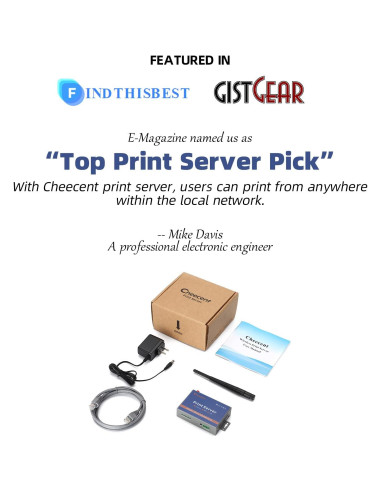 Servidor de Impresión Inalámbrico CHEECENT CR202 2 Puertos USB