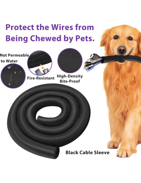 Manga de Gestión de Cables YCLYC 2.5m - 0.6cm Flexible Negra