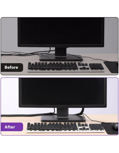 Manga de Gestión de Cables YCLYC 2.5m - 0.6cm Flexible Negra