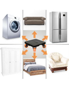 Juego de 4 deslizadores de muebles MouZie con ruedas 680 kg 2