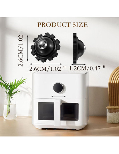 Ruedas Mini Autoadhesivas ZEMINIOR 2.5cm 360 para Muebles