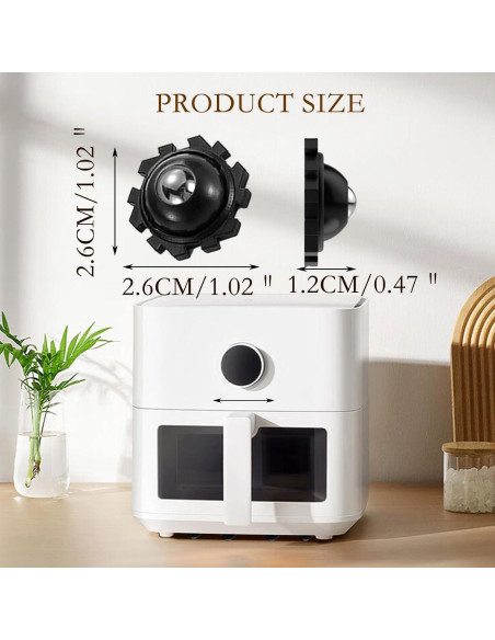 Ruedas Mini Autoadhesivas ZEMINIOR 2.5cm 360 para Muebles