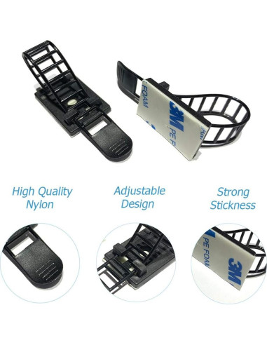 150 Piezas Soportes Adhesivos para Gestión de Cables Makarios