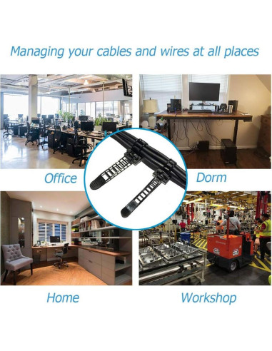 150 Piezas Soportes Adhesivos para Gestión de Cables Makarios