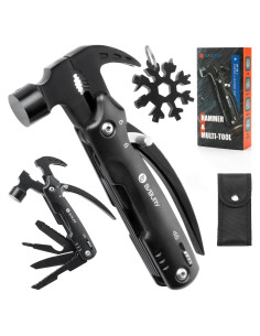 BIBURY Martillo Multiherramienta 12 en 1 con Bloqueo Seguridad
