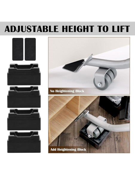 Elevador de Muebles VIOBEPASS con Ruedas y Bloques 0.85 kg Elevador de Muebles VIOBEPASS con Ruedas y Bloques 0.85 kg